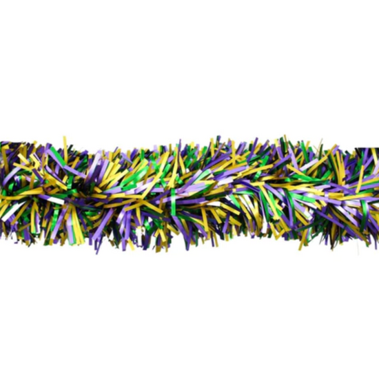 Load image into Gallery viewer, Matte Purple Green and Gold Jumbo Mardi Gras Garland
