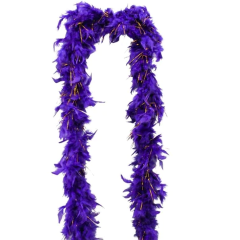 Load image into Gallery viewer, Purple Boa with Gold Tinsel
