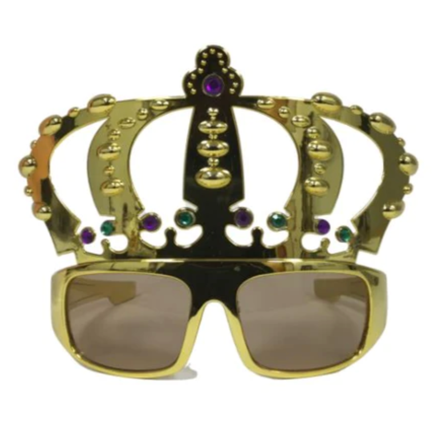 Gold Sunglasses with Jeweled Gold Crown