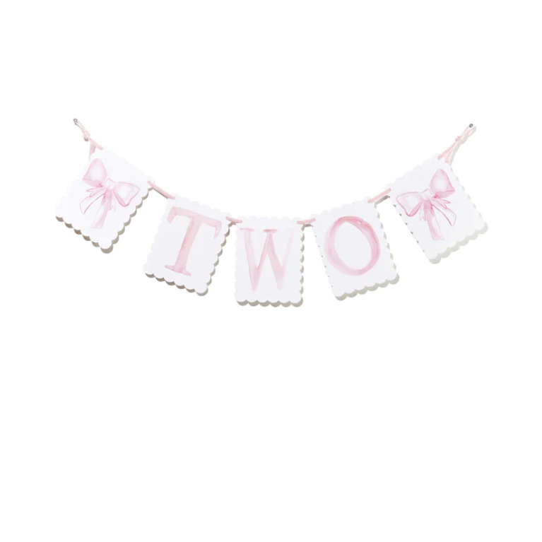 "TWO" Birthday Banner - Pink