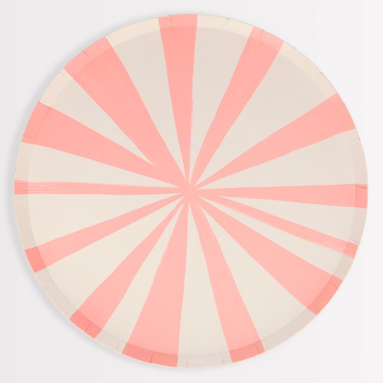 Pink Stripe Dinner Plates