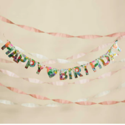 Garden Party Birthday Banner