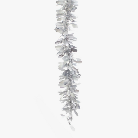 Load image into Gallery viewer, 96&amp;quot; Silver Matte Tinsel Garland
