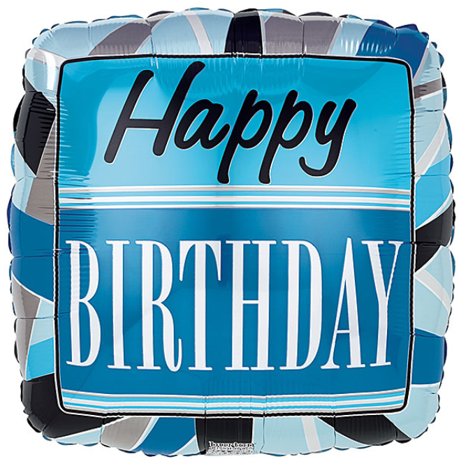 Load image into Gallery viewer, 17&amp;quot; Black and Blue HBD Balloon
