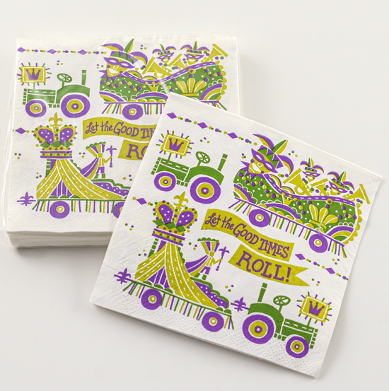 Let the Good Times Roll Mardi Gras Cocktail Napkins