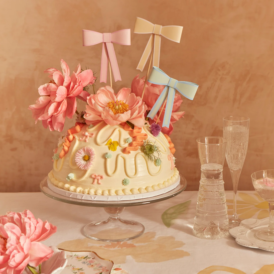 Pastel Bow Cake Topper