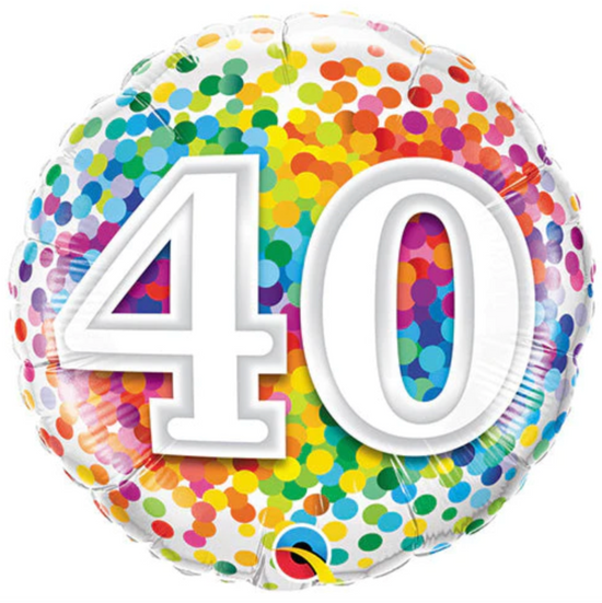 18" Rainbow Confetti Balloon 40