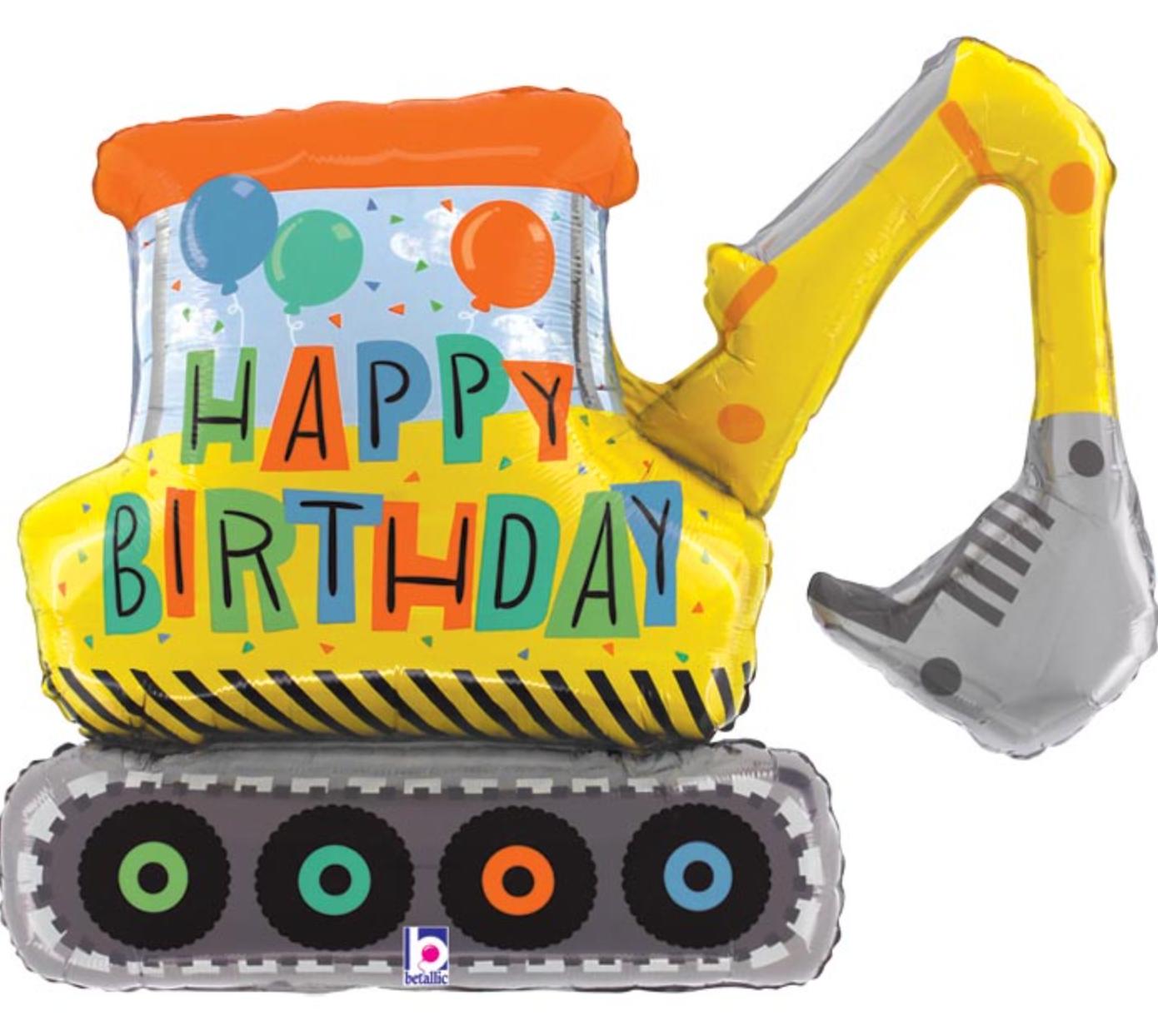 31" Construction Excavator Birthday Balloon
