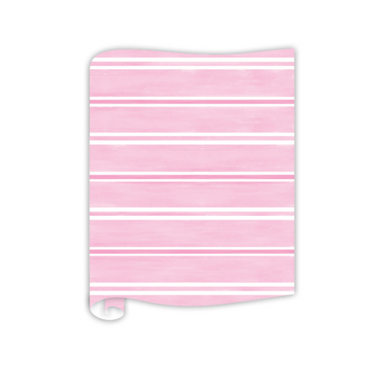 Watercolor Stripes Pink Table Runner