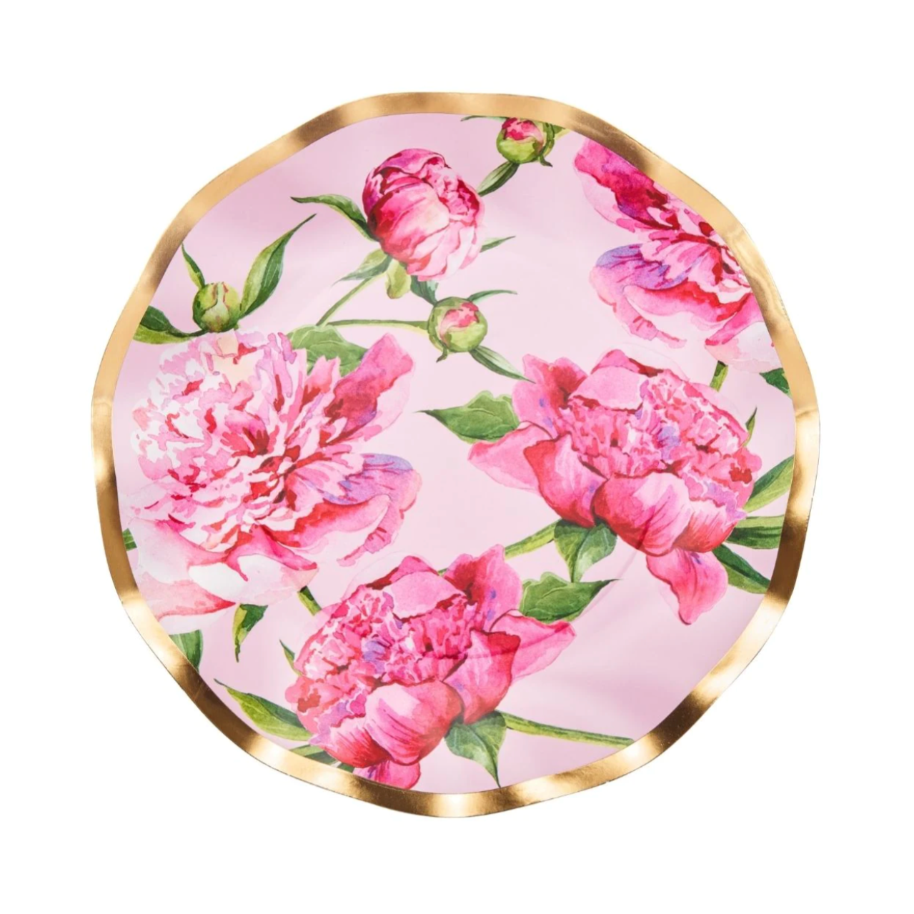 Pink Peony Wavy Salad Plate