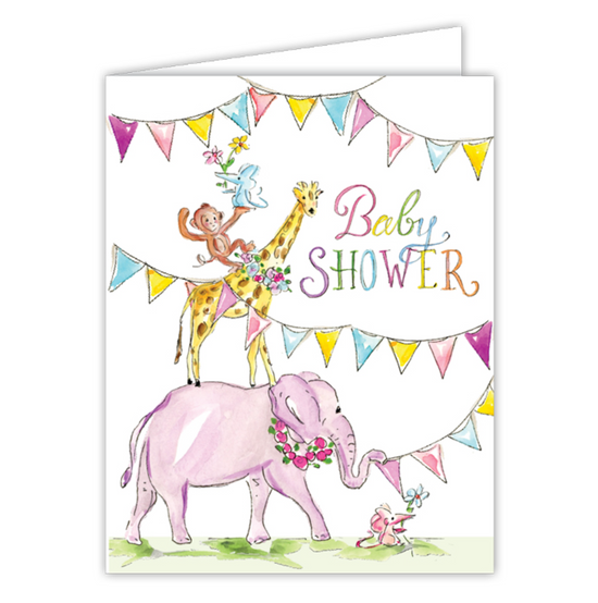 Baby Shower Circus Animals Greeting Card