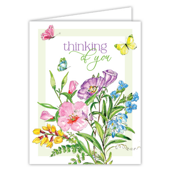 Thinking of You Floral with Butterflies Card