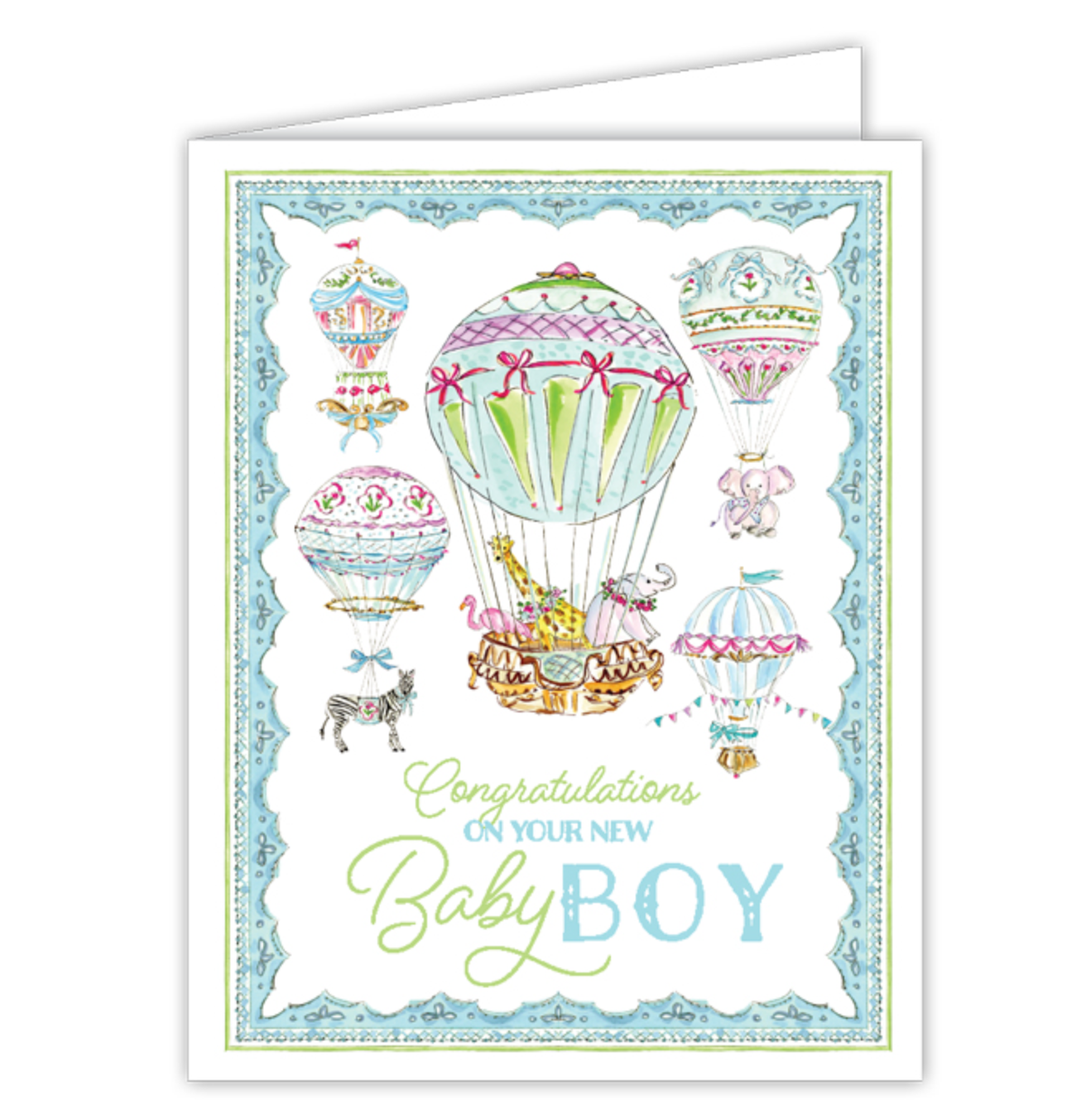 Baby Boy Hot Air Balloon Card