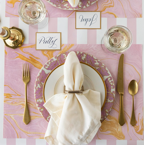 Pink & Gold Vein Marbled Placemats
