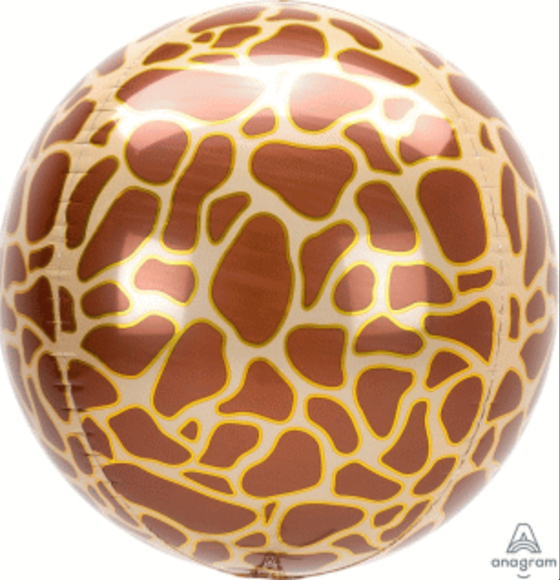 16" Giraffe Print Orbz Mylar Balloon