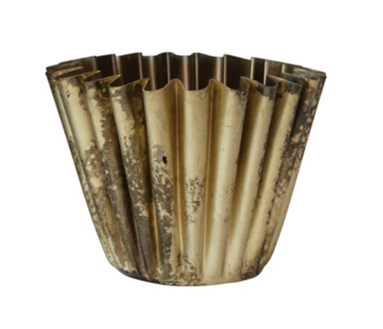 Fluted Metal Planter