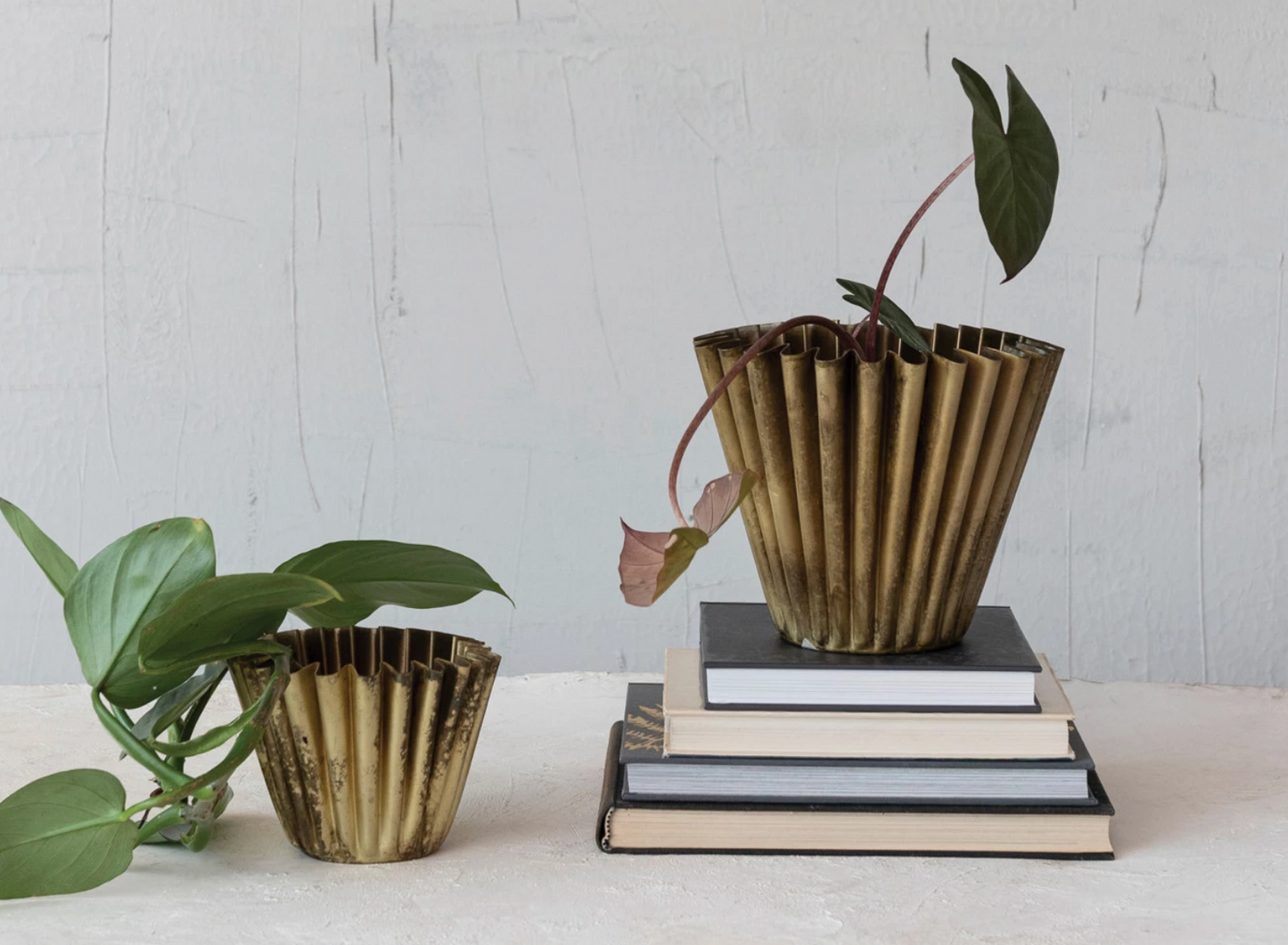 Fluted Metal Planter