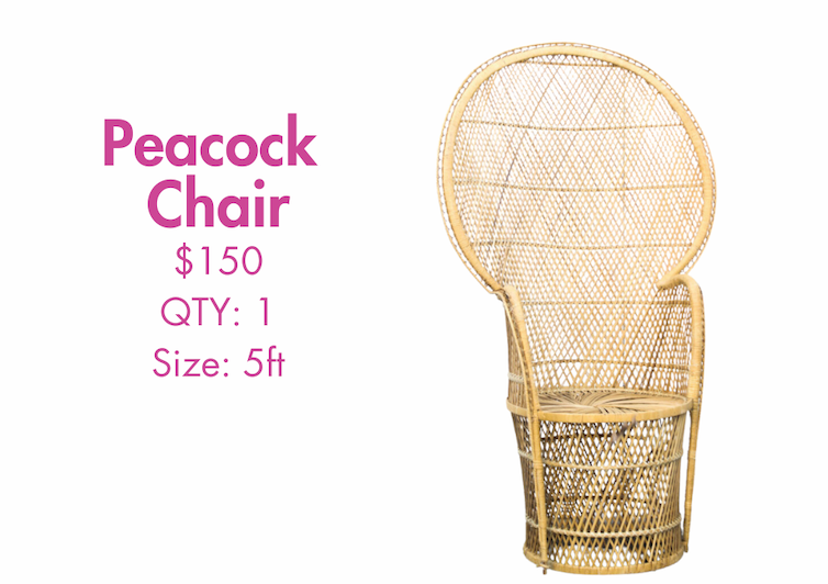 Peacock Chair Rental