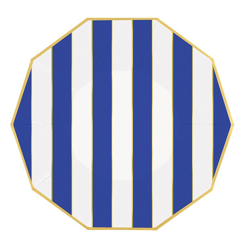 Blue Stripe Decagon Plate