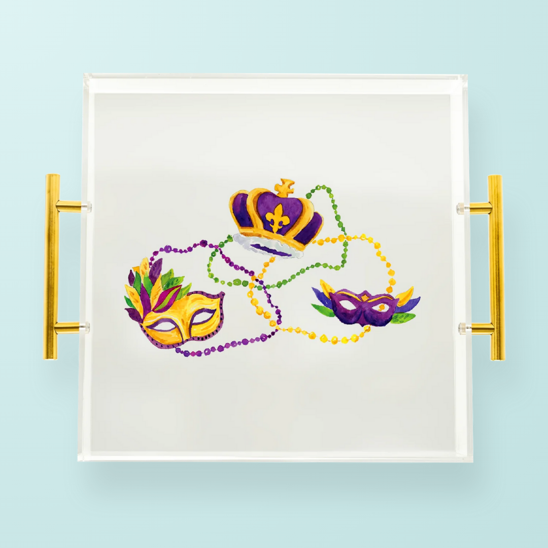 Mardi Gras Beads Acrylic Tray