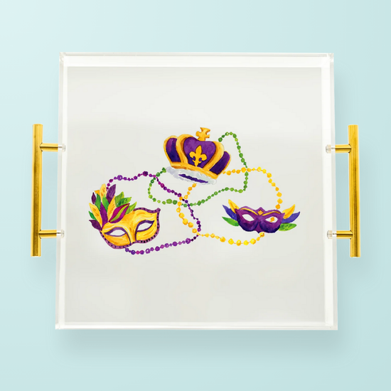 Mardi Gras Beads Acrylic Tray
