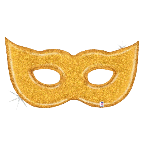 43" Gold Glitter Mask Mylar
