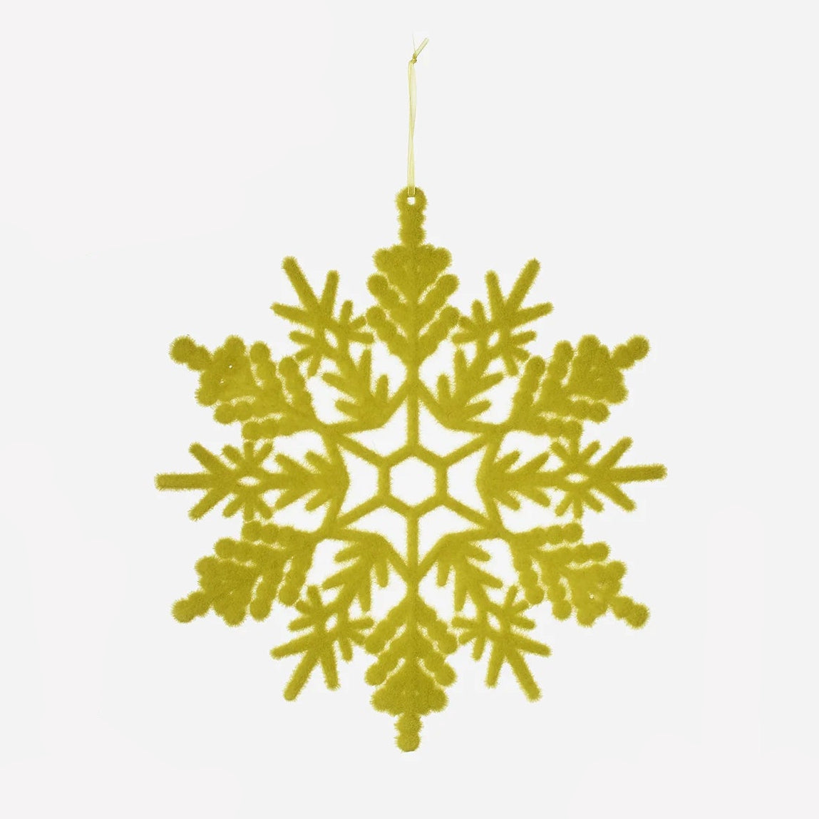 12" Flocked Snowflake Ornament