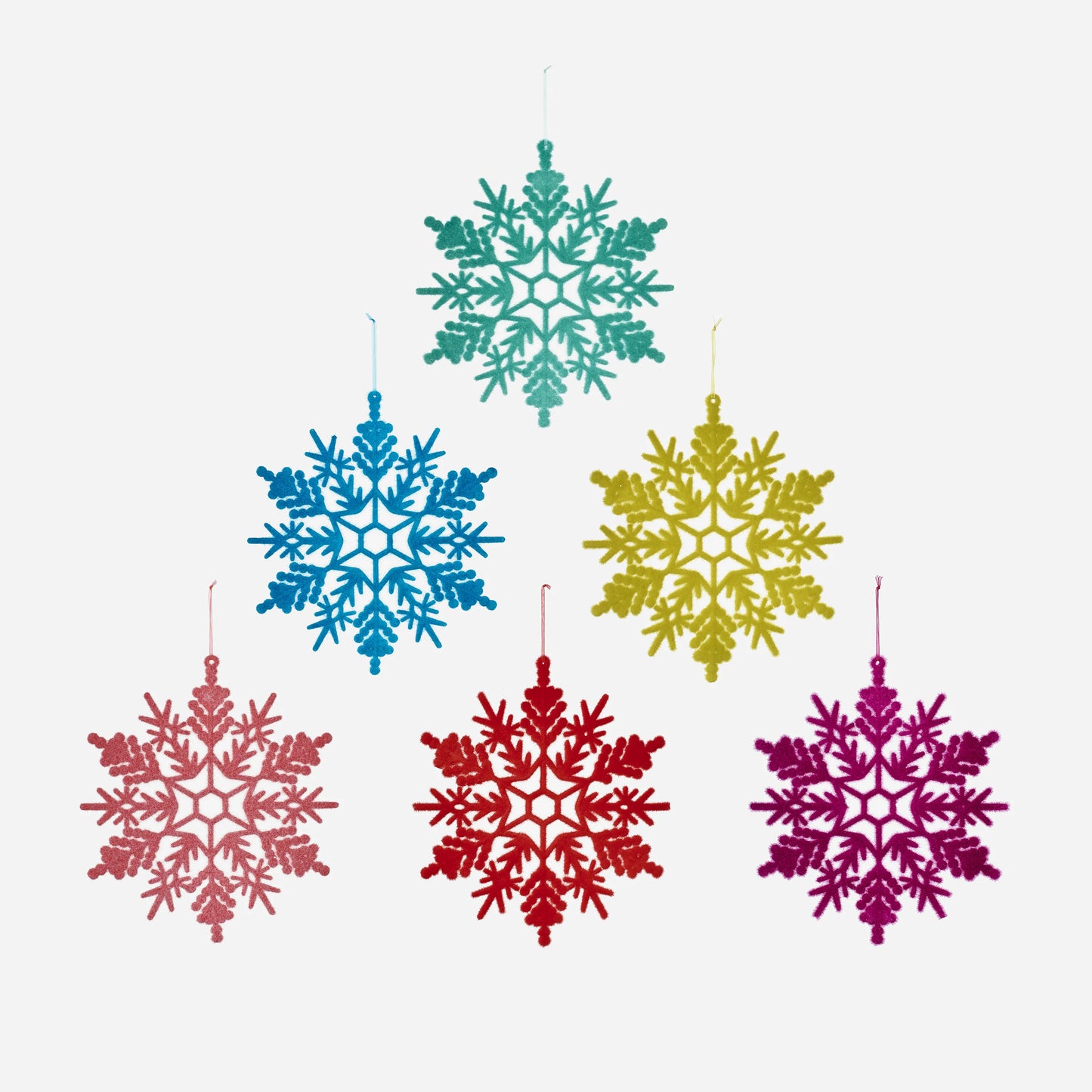 12" Flocked Snowflake Ornament