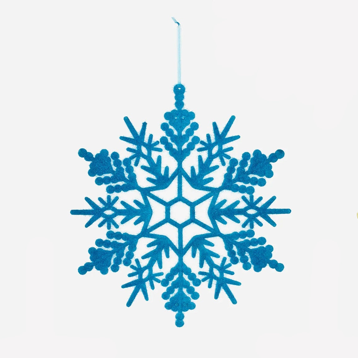 12" Flocked Snowflake Ornament