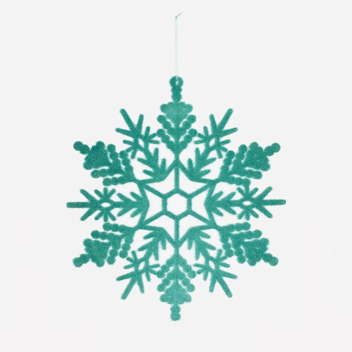 12" Flocked Snowflake Ornament