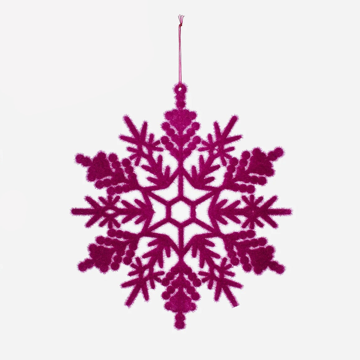12" Flocked Snowflake Ornament