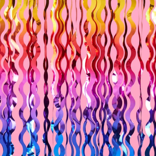 Wavy Rainbow Fringe Curtain