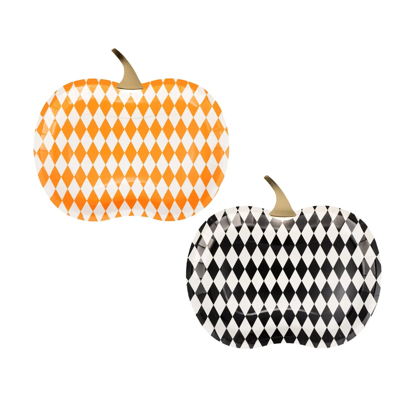 Harlequin Pumpkin Shaped Plates