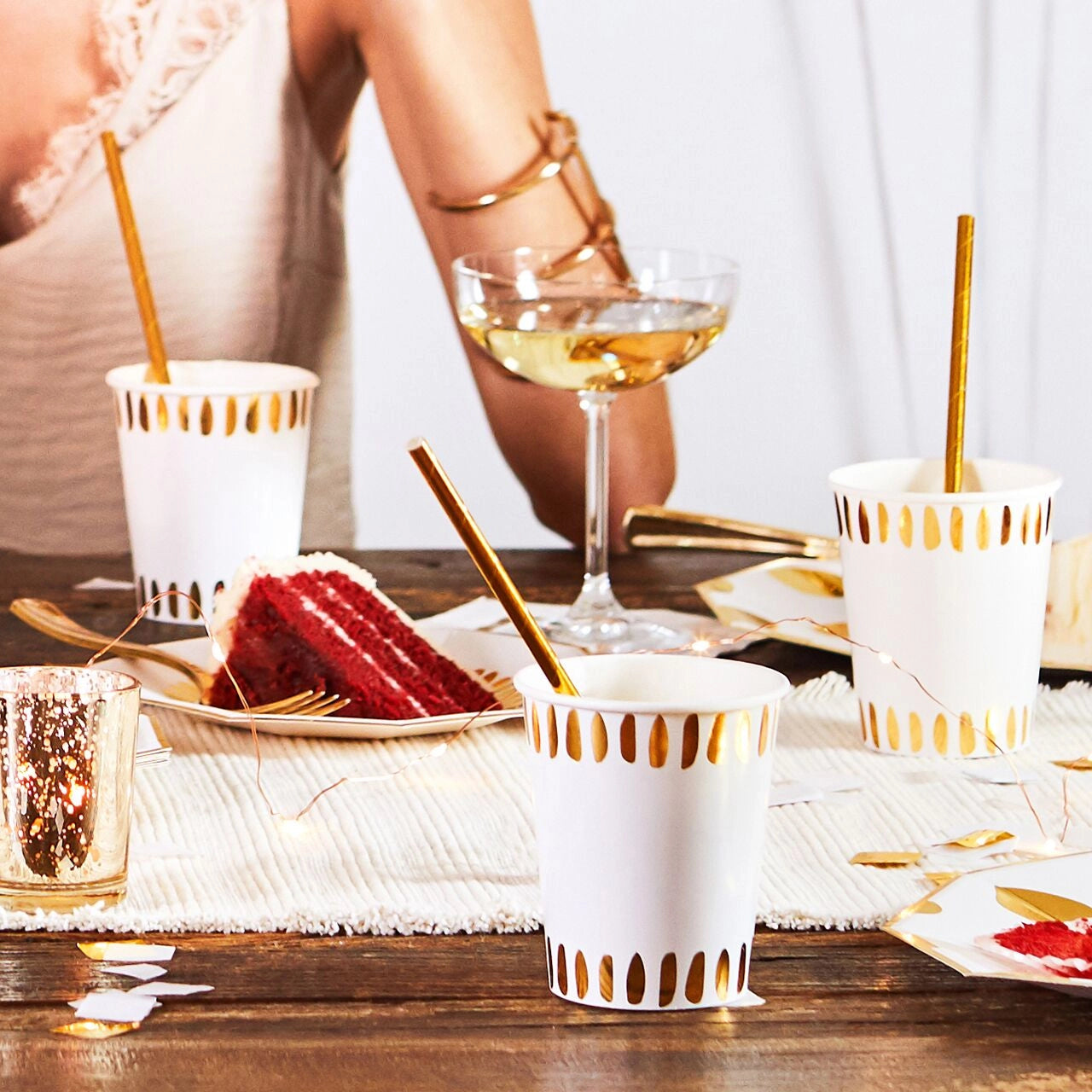 Metallic Gold Paper Straws