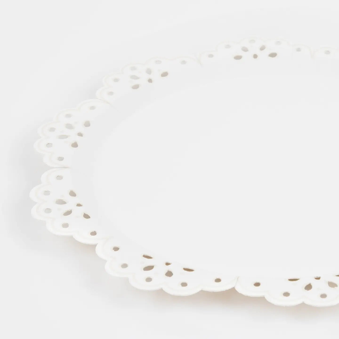 Broderie Anglaise Lace White Side Plates