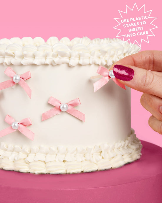 Pink Bow Cake Toppers