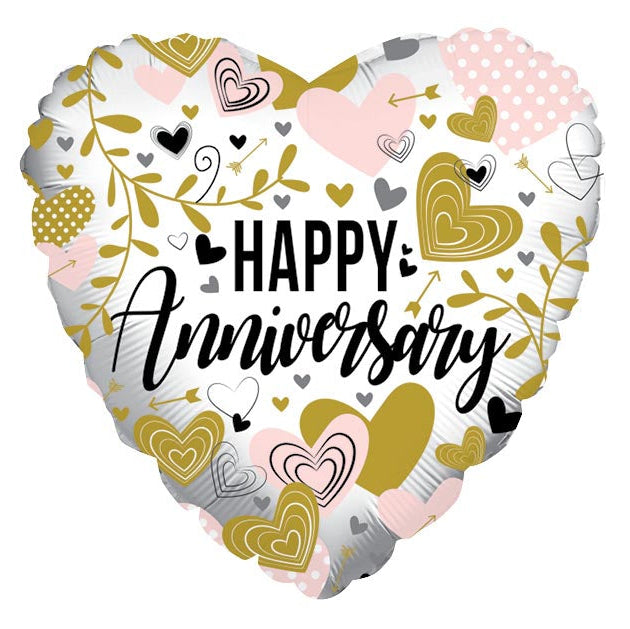 17" Anniversary Heart Mylar