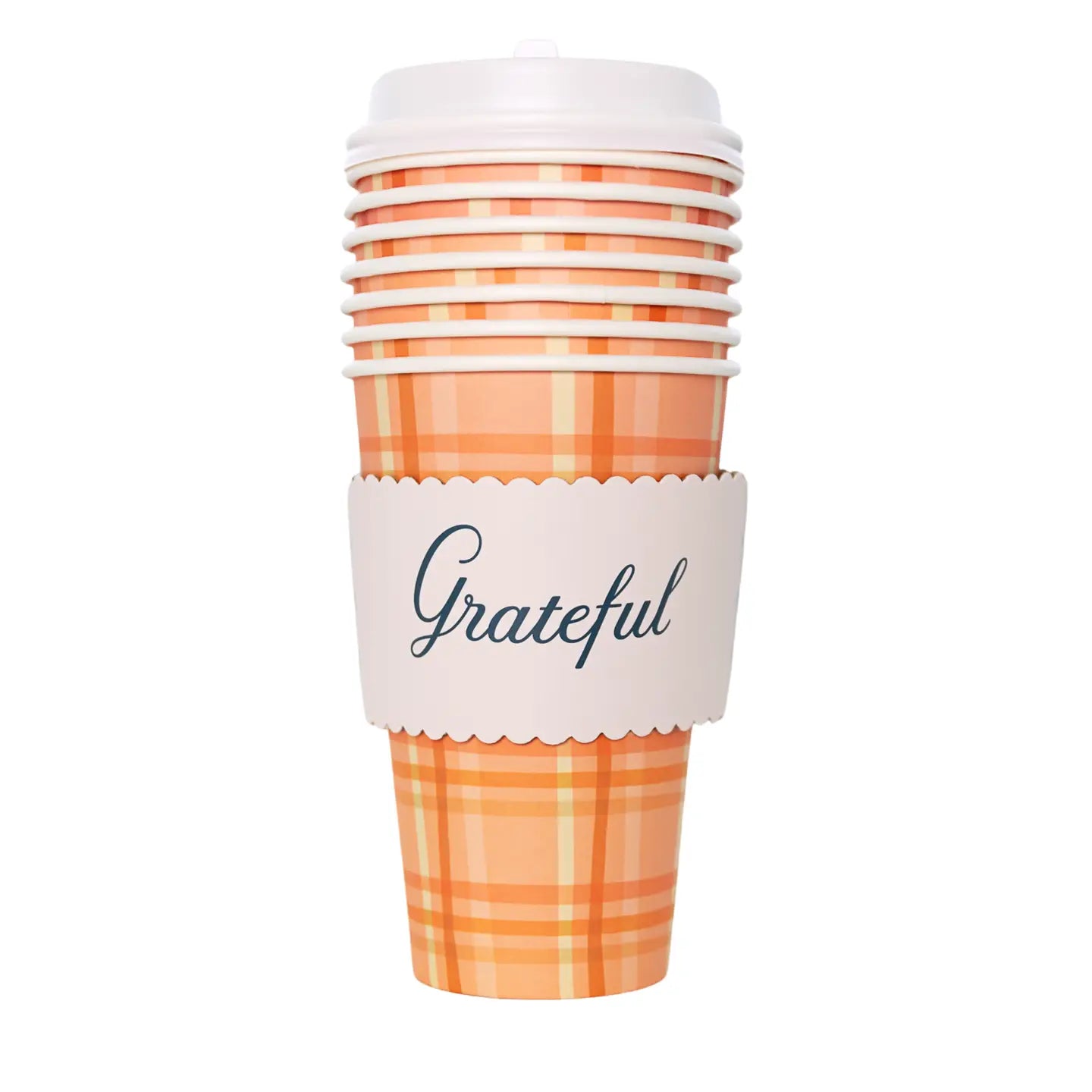 Plaid Thanksgiving Coffee Cups