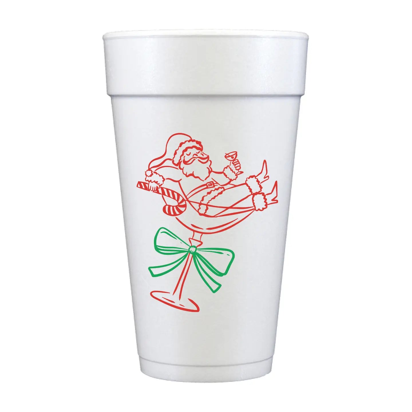 Santa Martini Foam Cups
