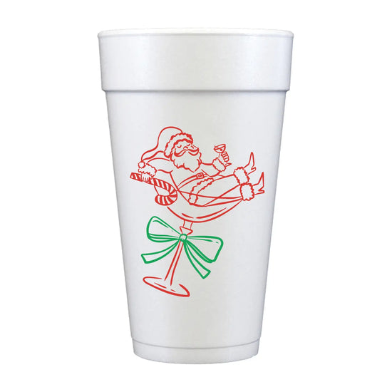 Santa Martini Foam Cups