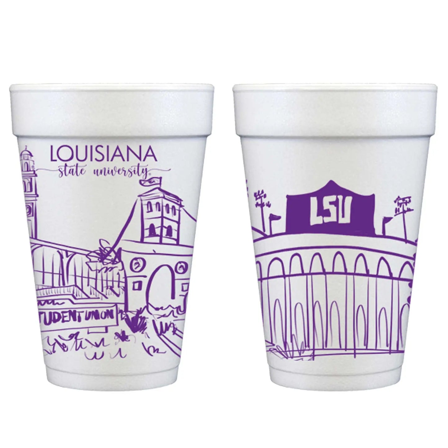 LSU Skyline Foam Cup Sleeve