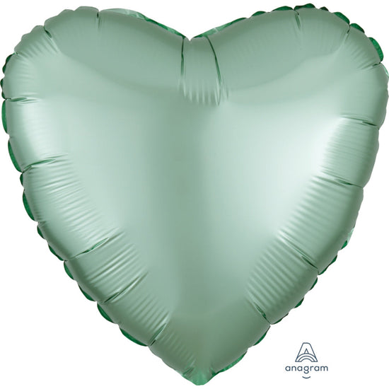 17" Heart - Satin Mint Green