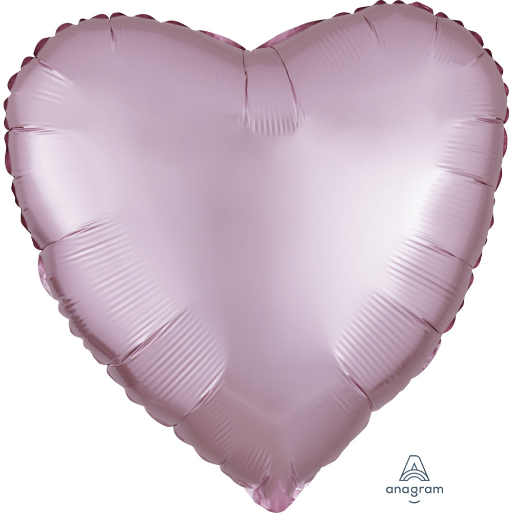 17" Heart - Satin Pastel Pink