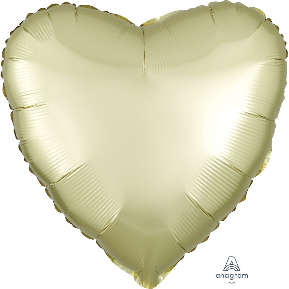 17" Heart - Satin Pastel Yellow