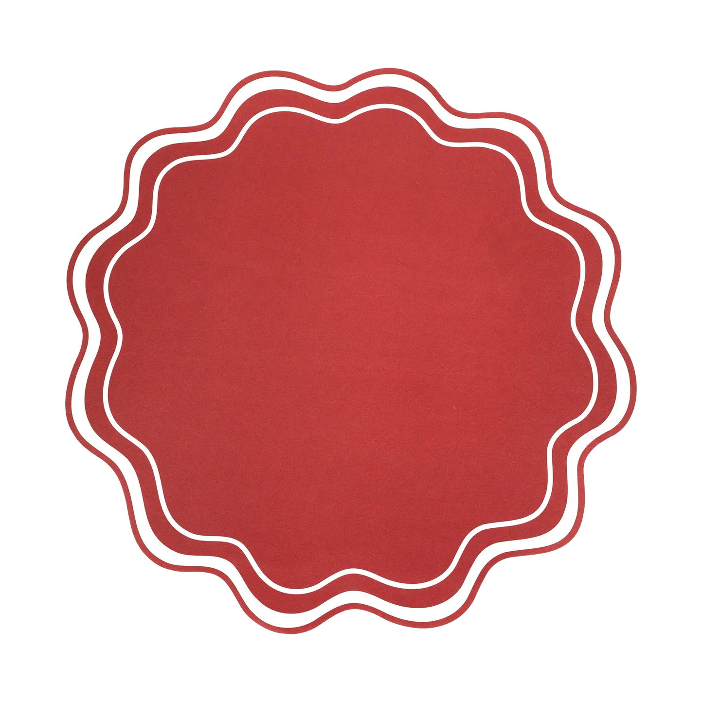 Red Wavy Scallop Placemats