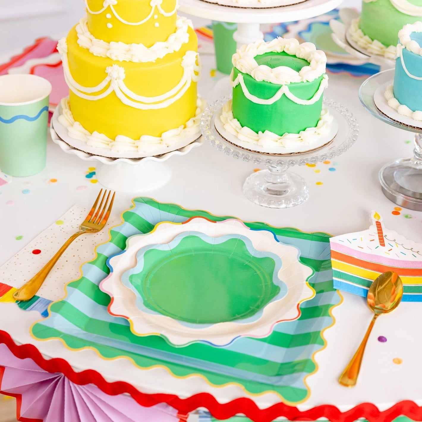 Bright Striped Dinner Plates