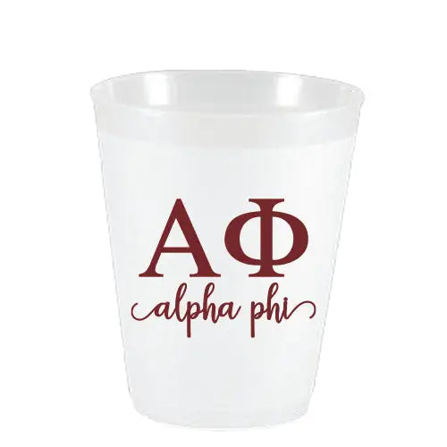 Alpha Phi Letters Frosted Cups