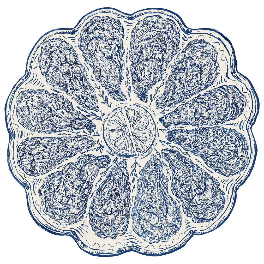 Die-cut Blue Oyster Plate Placemat