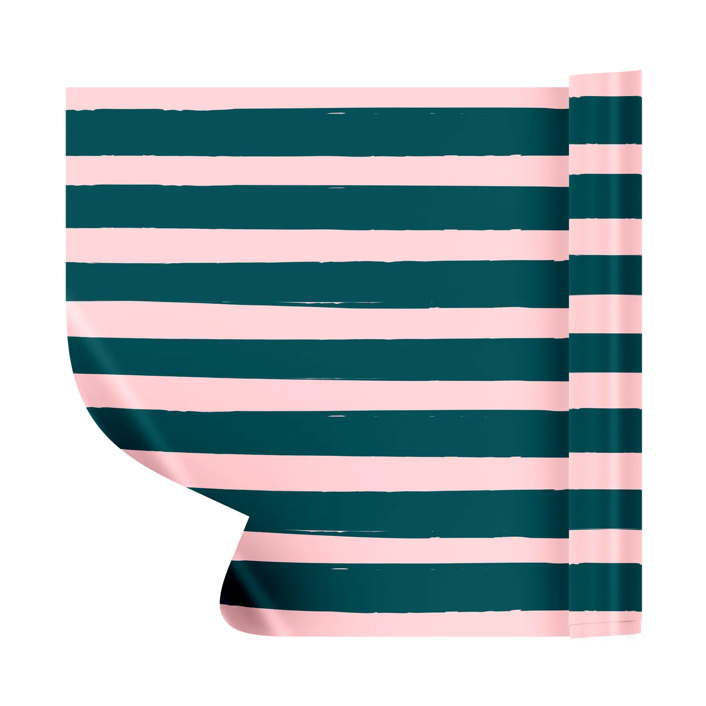 Navy & Pink Stripe Table Runner