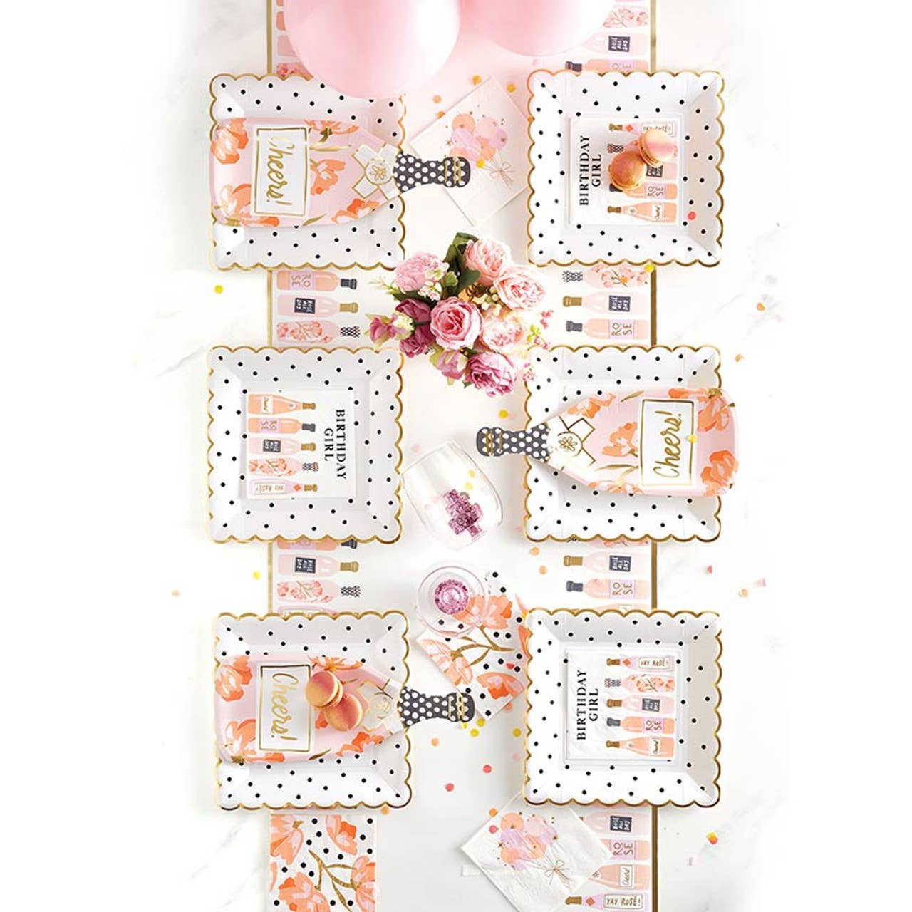 Foil Table Runner - Champagne Bottles: Paper / 18" W x 25' L